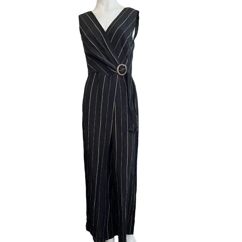 Cooper St Ladies size 4 Black Out of Range Jumpsuit Sleeveless Striped NWT $169